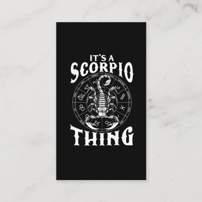 Zodiac Sign Scorpio Horoscope Birthday Animal Business Card (Front)
