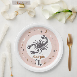 Zodiac Sign Scorpio Paper Plate