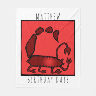 Zodiac Sign Scorpion personalized Birthday Blanket