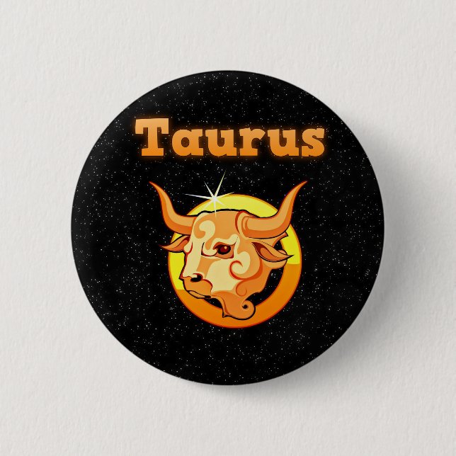 Zodiac sign Taurus 2 Inch Round Button (Front)