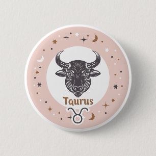 Zodiac Sign Taurus 2 Inch Round Button
