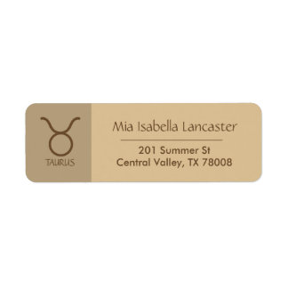 Zodiac - Sign Taurus Return Address Labels