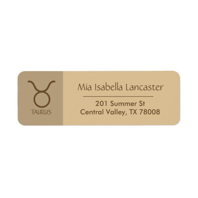 Zodiac - Sign Taurus Return Address Labels (Front)