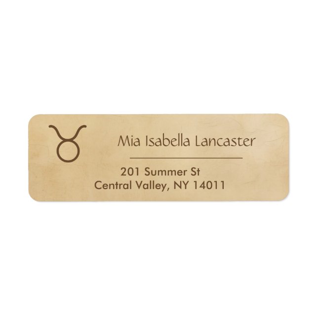 Zodiac Sign - Taurus Return Address Labels (Front)