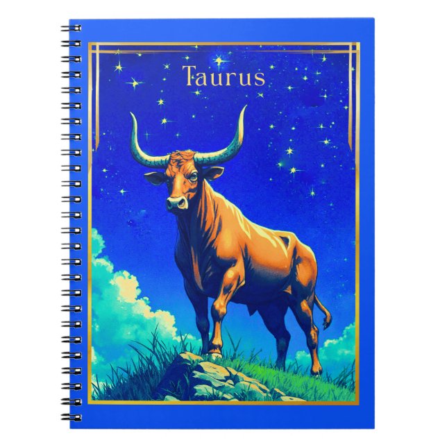 Zodiac Sign Taurus Rooted in Earth and Sky Notebook (Front)