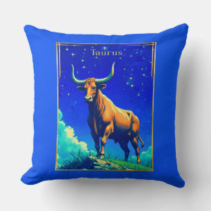 Zodiac Sign Taurus Rooted in Earth and Sky Throw Pillow