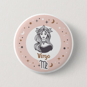 Zodiac Sign Virgo 2 Inch Round Button