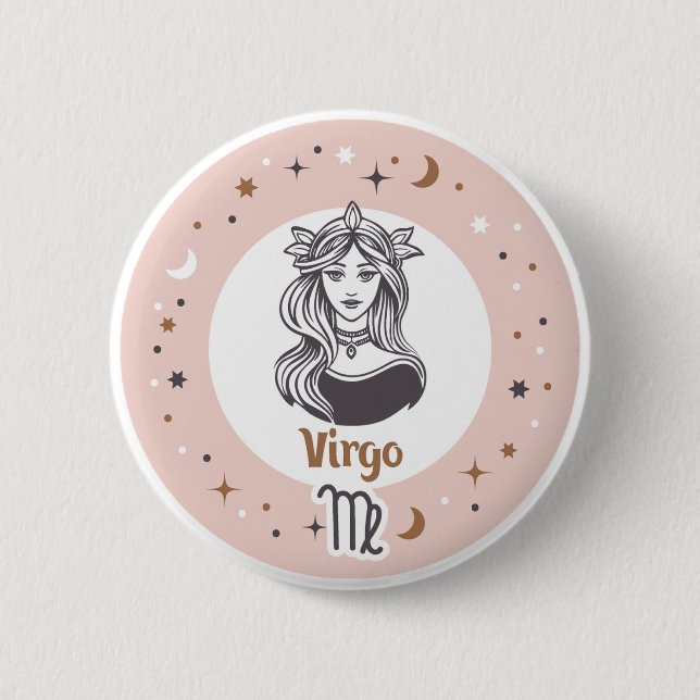 Zodiac Sign Virgo 2 Inch Round Button (Front)