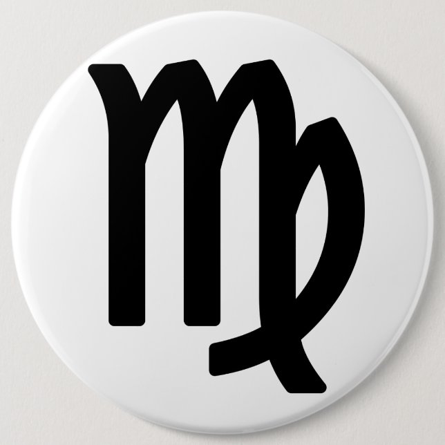 Zodiac sign Virgo 6 Inch Round Button (Front)