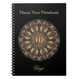 Zodiac Sign Virgo Mandala Earth Tones Notebook