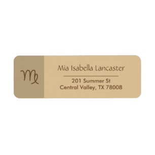 Zodiac Sign Virgo Modern Return Address Labels