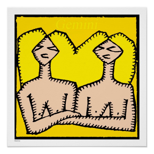 Zodiac Signes Gemini Anniversaire Poster parfait 2 (Devant)