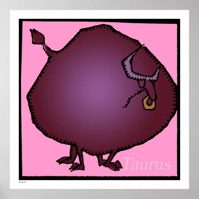 Zodiac Signes Taurus Anniversaire grand Poster 32x (Devant)