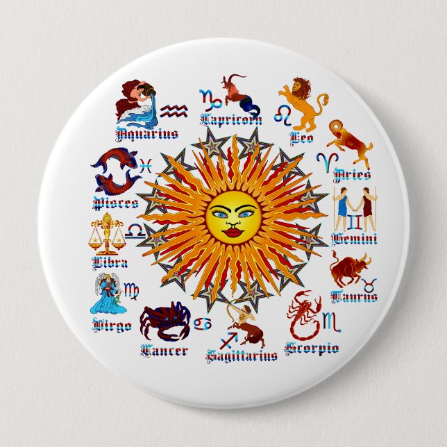 Zodiac-Signs-All-V-1 4 Inch Round Button (Front)