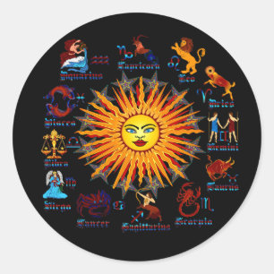Zodiac-Signs-All-V-1 Classic Round Sticker