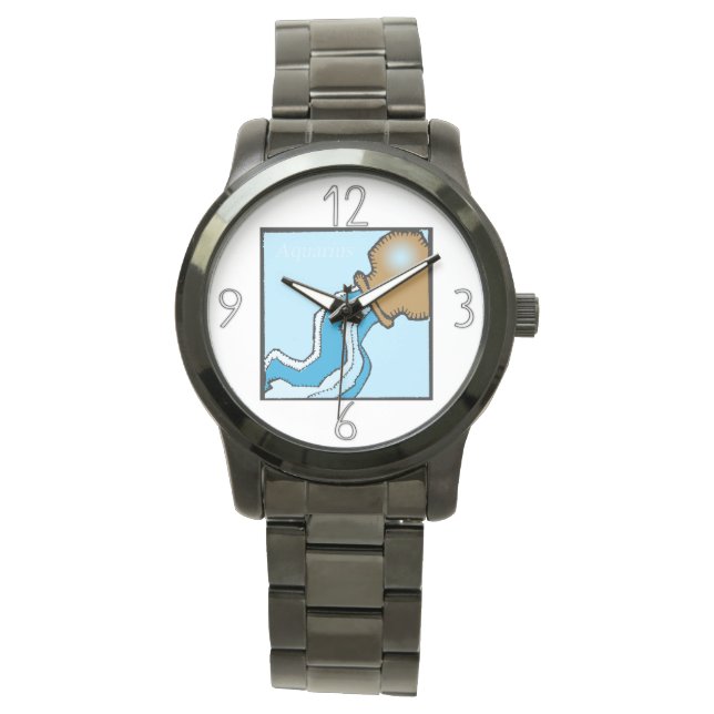Zodiac Signs Aquarius Birthday Watch (Front)
