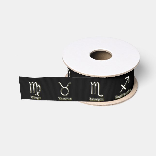 Zodiac signs grosgrain ribbon (Spool)