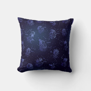 Zodiac Signs Pattern Throw Pillow