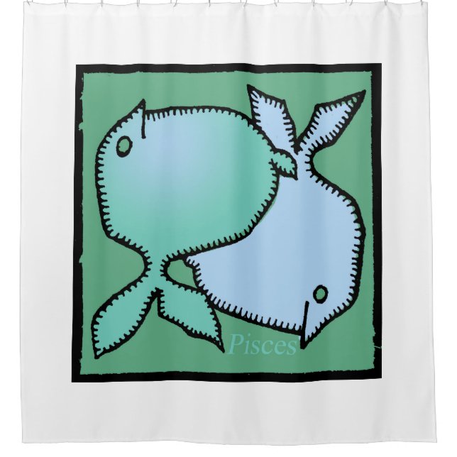 Zodiac Signs Pisces Shower Curtain (Front)