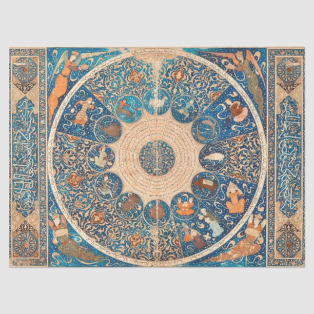 Zodiac Signs Vintage Celestial Map Tissue Paper (Front)