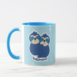 ZODIAC SIGNS WITH SLOTHS AND COFFEE GEMINI MUG