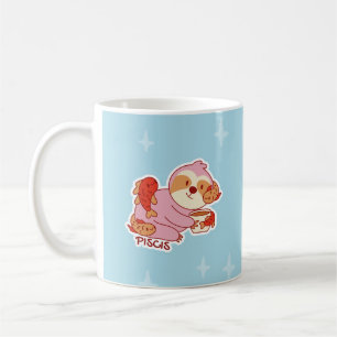 ZODIAC SIGNS WITH SLOTHS AND COFFEE PISCES COFFEE MUG
