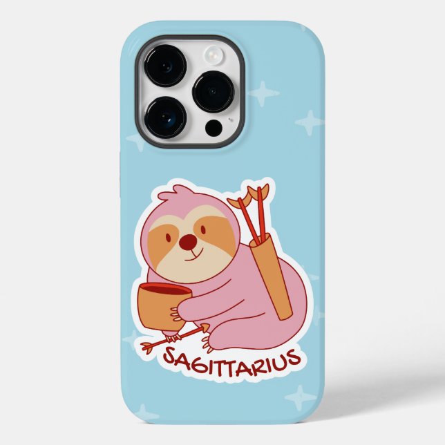 ZODIAC SIGNS WITH SLOTHS AND COFFEE SAGITTARIUS Case-Mate iPhone CASE (Back)