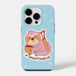 ZODIAC SIGNS WITH SLOTHS AND COFFEE SAGITTARIUS iPhone 14 PRO CASE