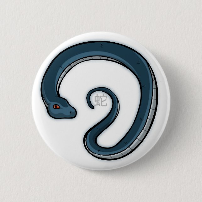 Zodiac Snake Badge 2 Inch Round Button (Front)