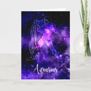 Zodiac : Space Aquarius Birthday Card