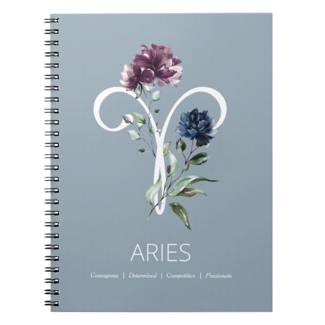 Zodiac Star Sign Aries Notebook (Front)
