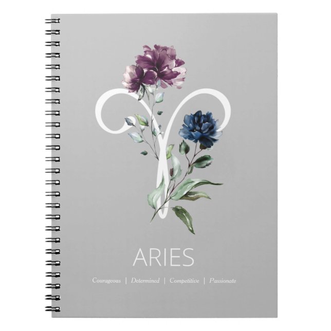 Zodiac Star Sign Aries Notebook (Front)