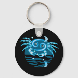 Zodiac Star Sign - Cancer Symbol Keychain