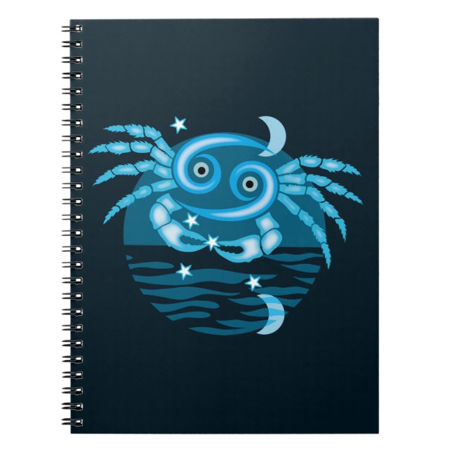 Zodiac Star Sign - Cancer Symbol Notebook (Front)