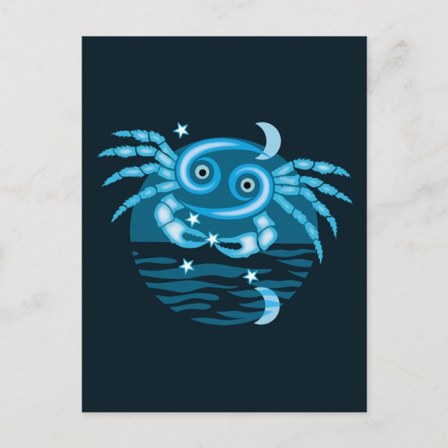Zodiac Star Sign - Cancer Symbol Postcard (Front)