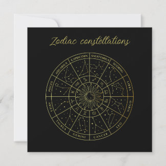 Zodiac star sign horoscope constellations map gold