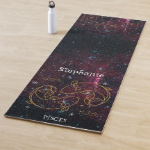 Zodiac Star Sign Pisces Fish Monogram Glitter