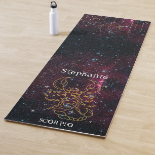 Zodiac Star Sign Scorpio Monogram Glitter  Yoga Mat