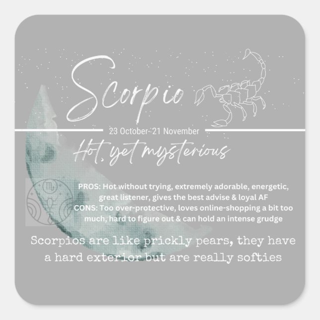 Zodiac sticker- Scorpio Square Sticker (Front)