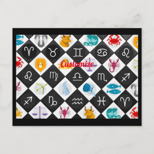 Zodiac Sun Sign Astrology Calendar Thunder_Cove Holiday Postcard