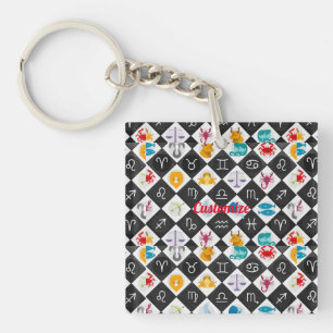 Zodiac Sun Sign Astrology Calendar Thunder_Cove Keychain