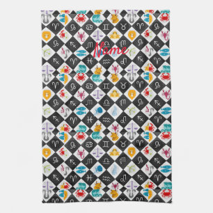 Zodiac Sun Sign Astrology Calendar Thunder_Cove  Kitchen Towel