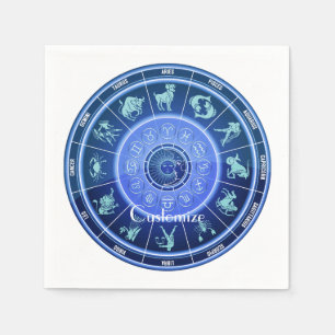 Zodiac Sun Sign Astrology Calendar Thunder_Cove Napkin