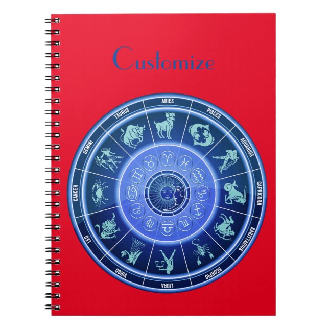 Zodiac Sun Sign Astrology Calendar Thunder_Cove Notebook (Front)