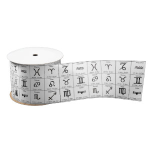 Zodiac Sun Sign Astrology Calendar Thunder_Cove Satin Ribbon
