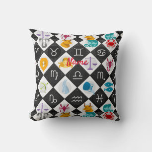 Zodiac Sun Sign Astrology Calendar Thunder_Cove   Throw Pillow