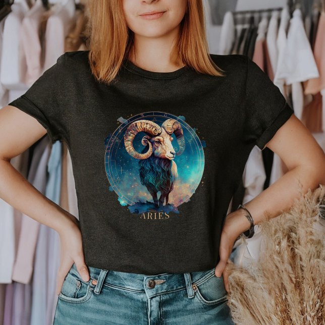 Zodiac Symbol Ram Celestial Fantasy Aries Womens T-Shirt (Creator Uploaded)