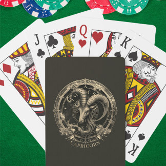 Zodiac Symbol Sea Goat Celestial Fantasy Capricorn Playing Cards