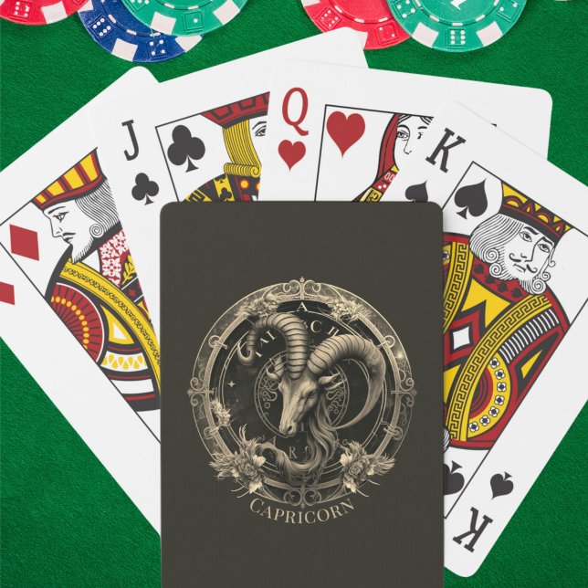 Zodiac Symbol Sea Goat Celestial Fantasy Capricorn Playing Cards (Creator Uploaded)
