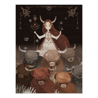Zodiac Taurus by Alexandra Dikaia Poster
